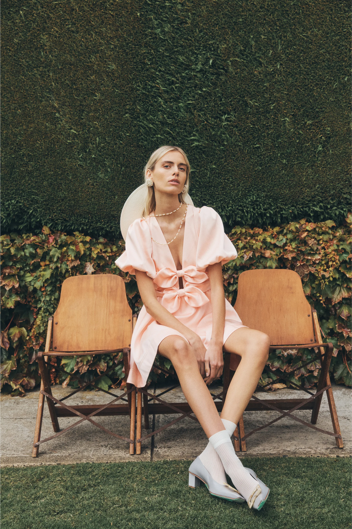 Lovaan - Devon Mini Dress in Pink - Kalifornia Jean Bar