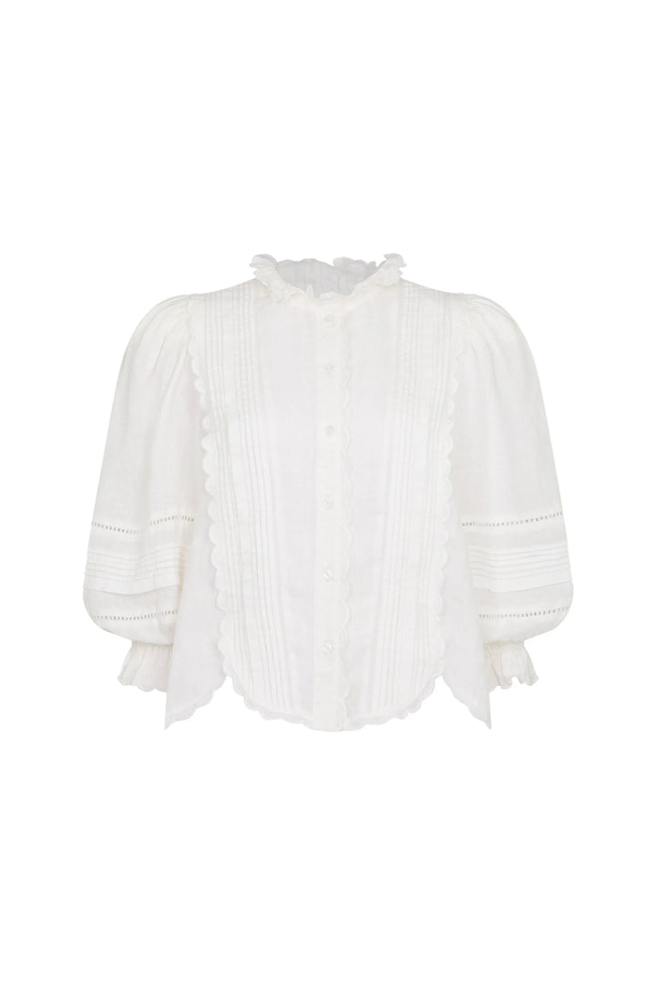 Lovaan - Loretta White Linen Top - Kalifornia Jean Bar