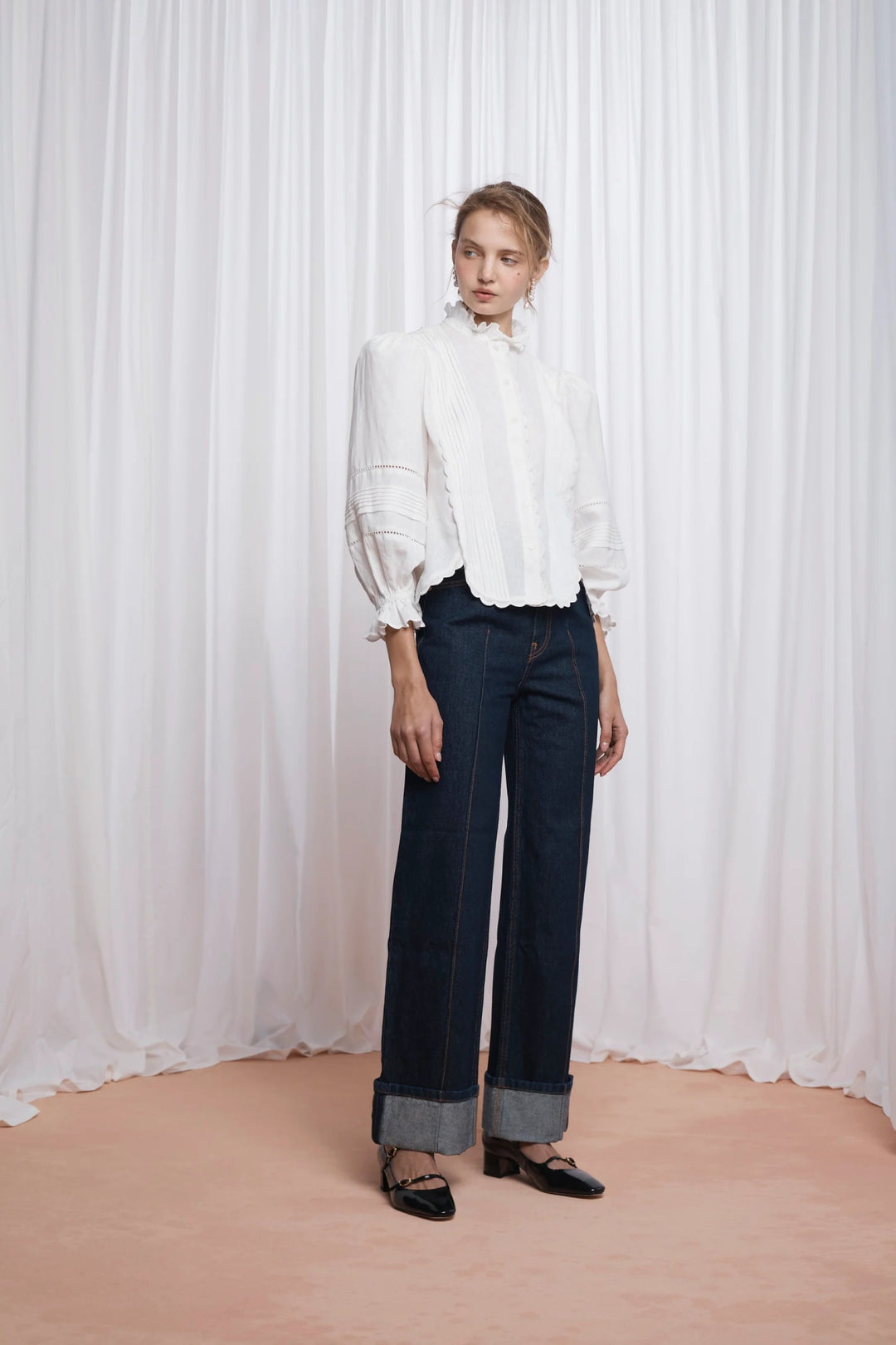 Lovaan - Loretta White Linen Top - Kalifornia Jean Bar