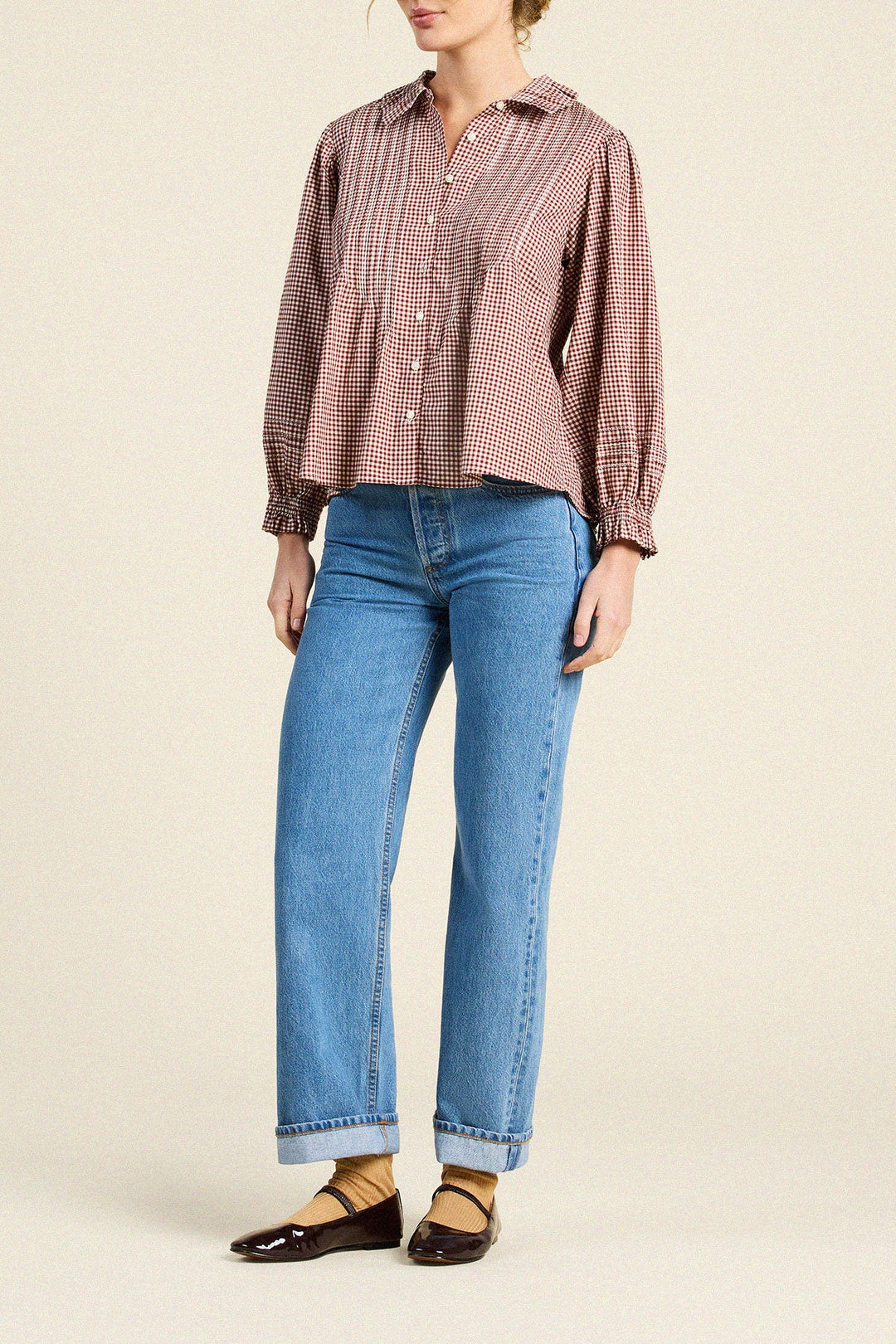 Trovata - Francesca Blouse in Mahogany Check