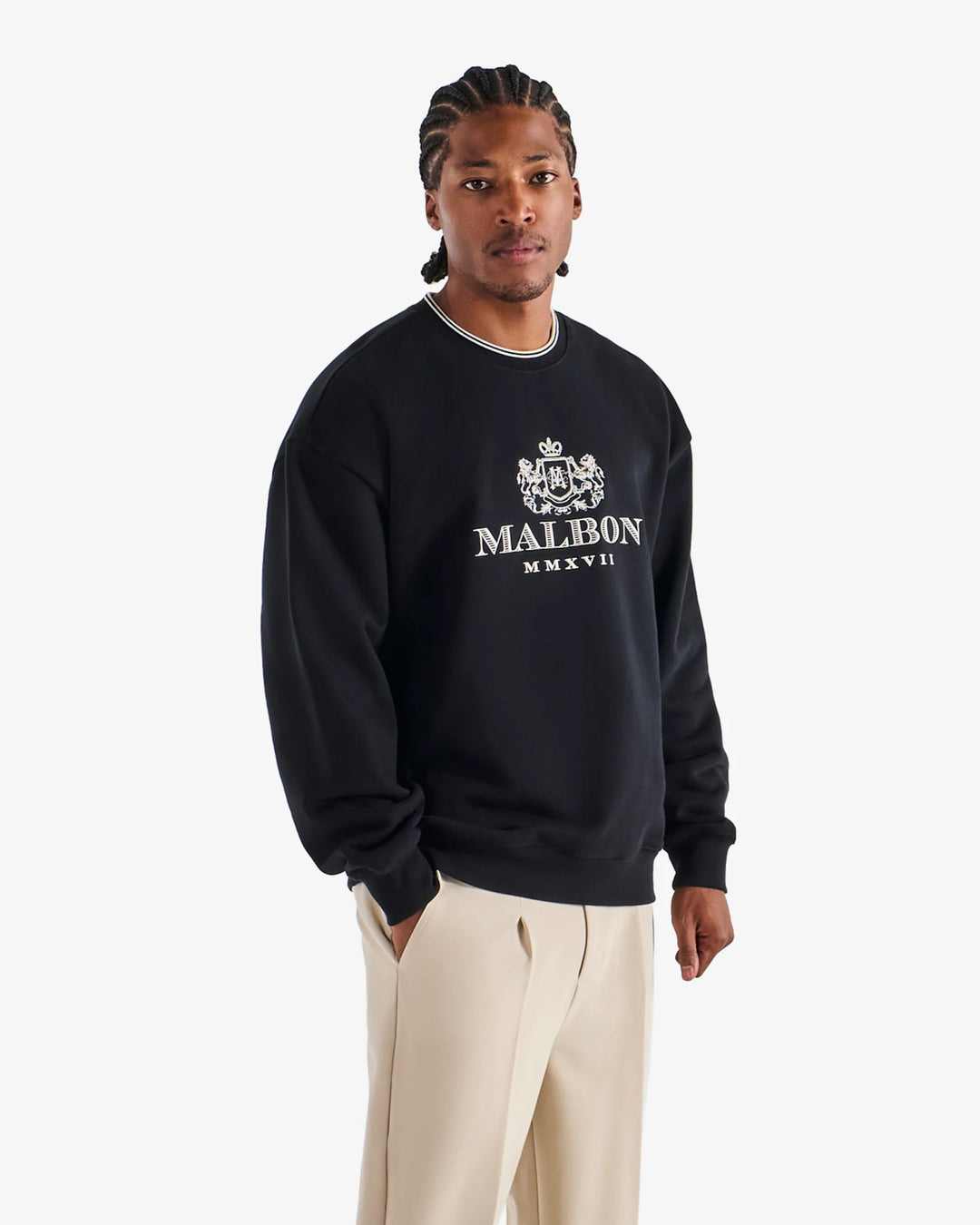 Malbon - Black Monarch Crewneck - Kalifornia Jean Bar