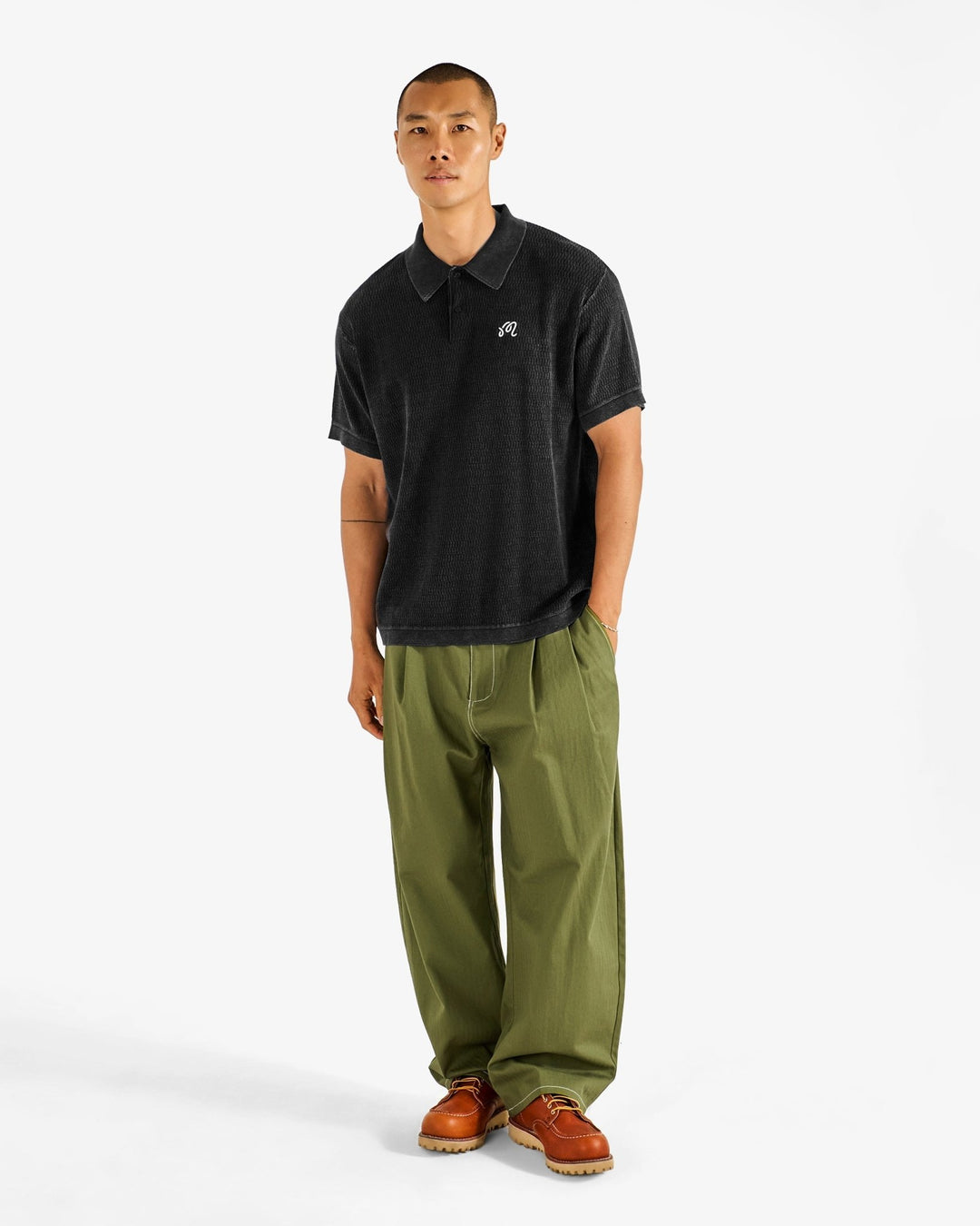 Malbon - Brickwork Polo in Black - Kalifornia Jean Bar