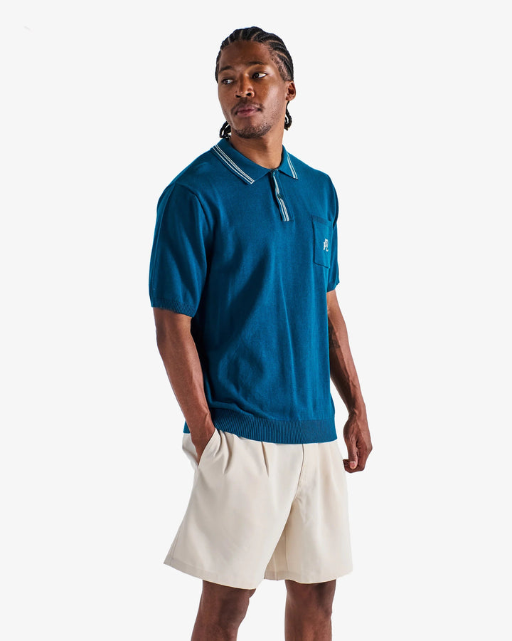 Malbon - Campania Knit Polo in Azurra - Kalifornia Jean Bar