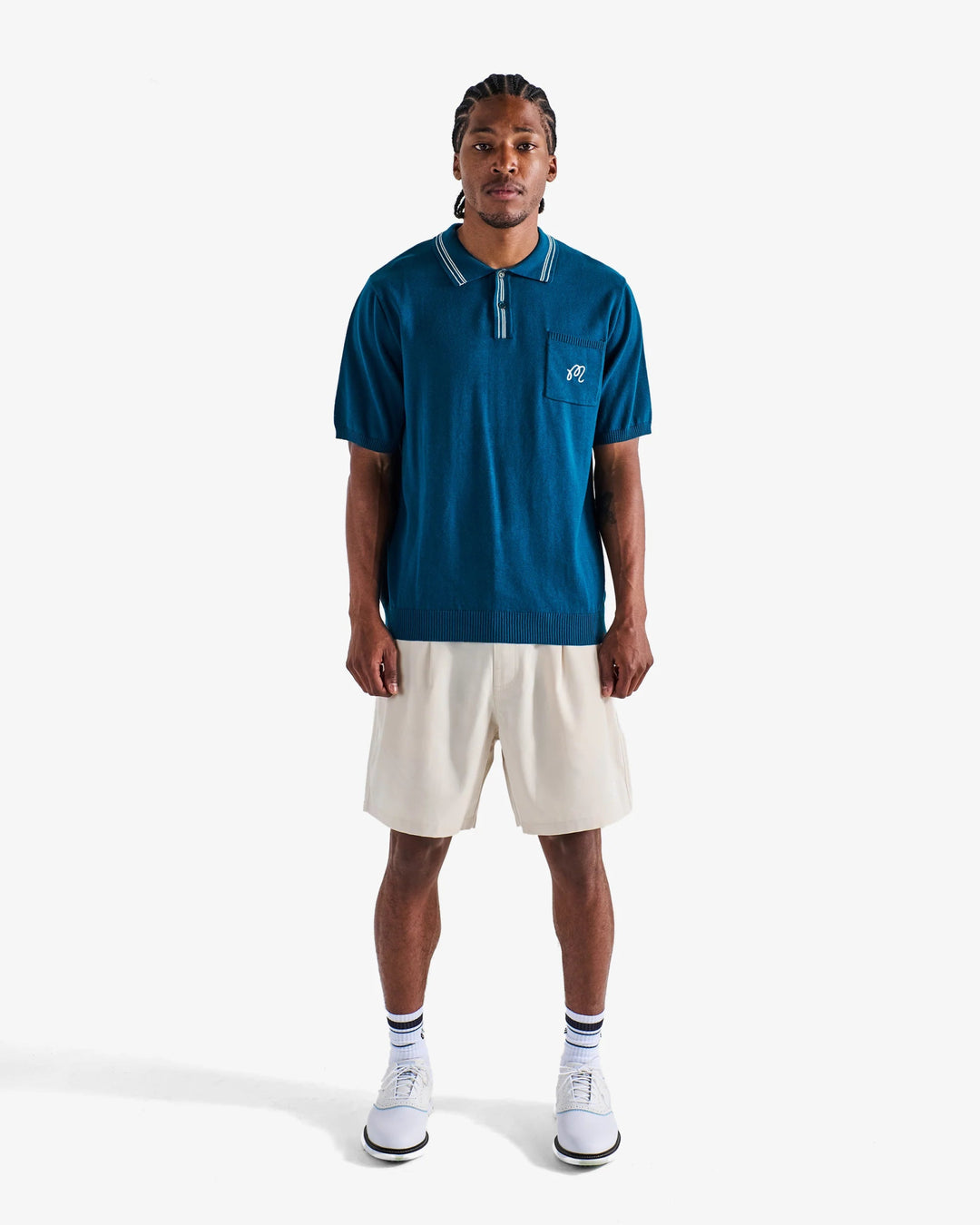 Malbon - Campania Knit Polo in Azurra - Kalifornia Jean Bar