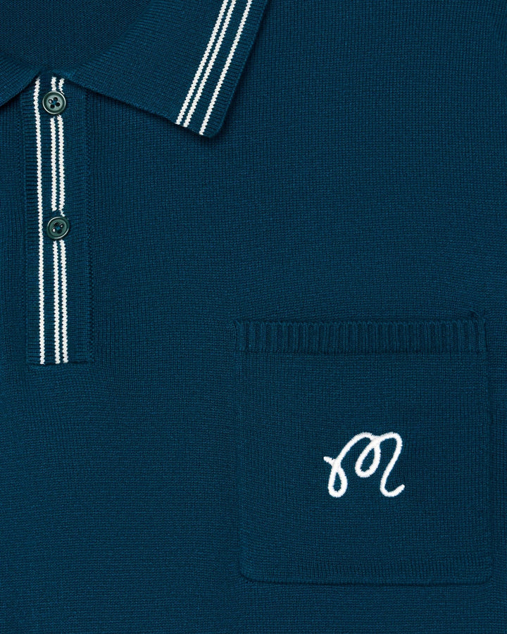 Malbon - Campania Knit Polo in Azurra - Kalifornia Jean Bar