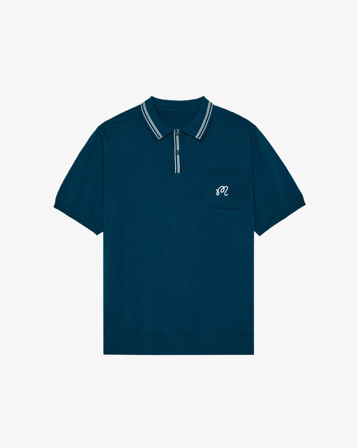Malbon - Campania Knit Polo in Azurra - Kalifornia Jean Bar