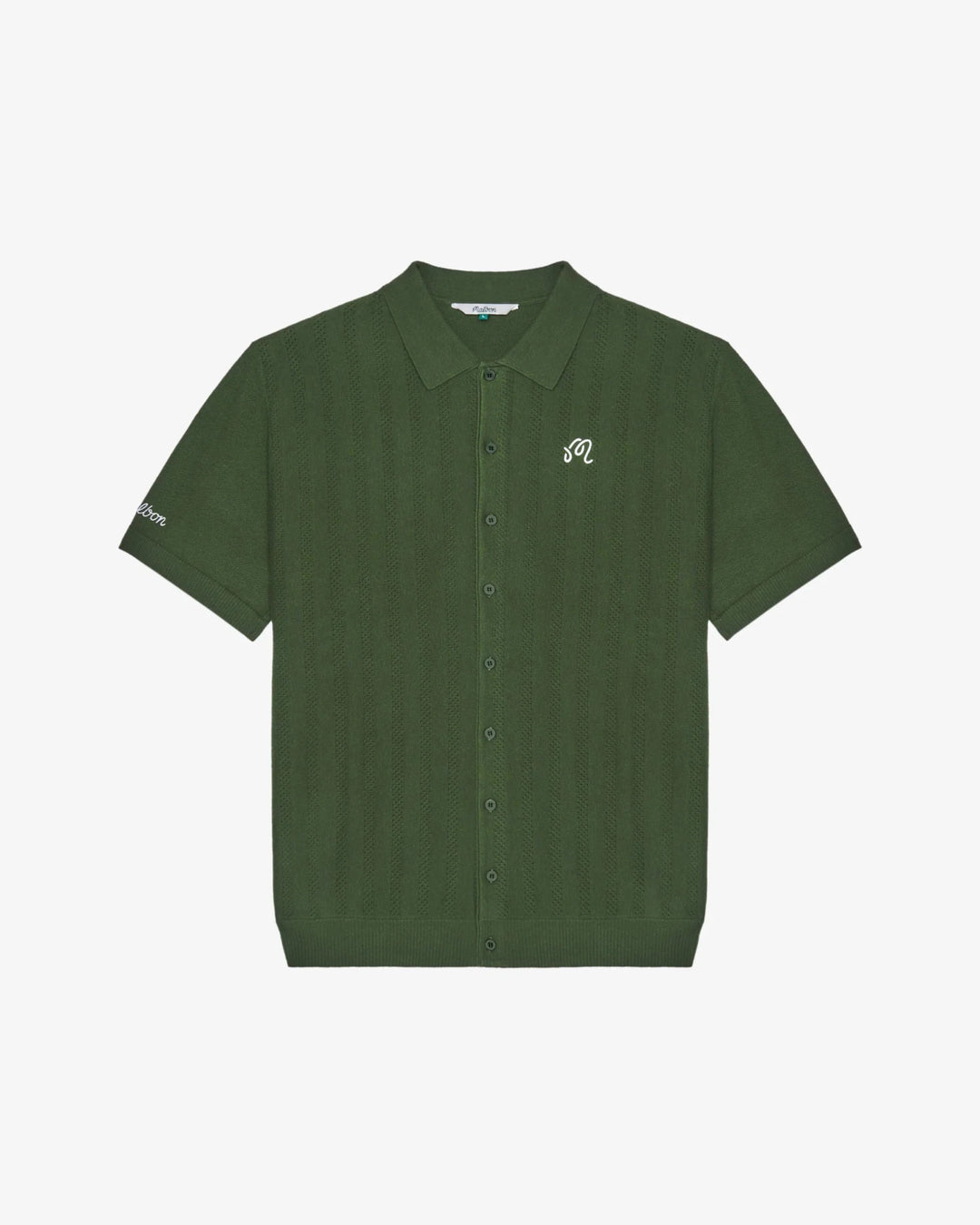 Malbon - Crosscut Crochet Polo in Rifle Green - Kalifornia Jean Bar
