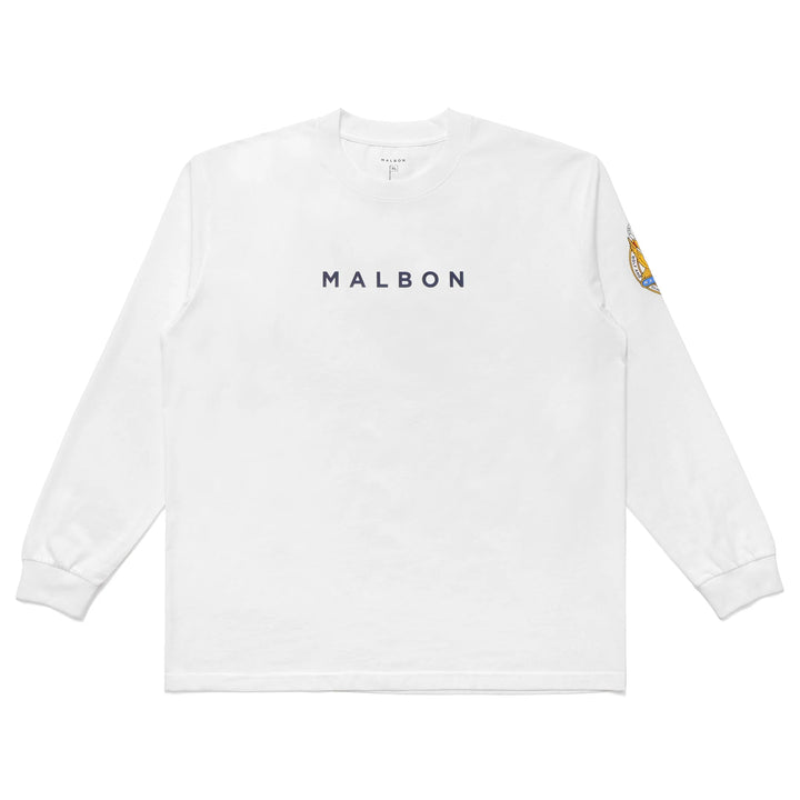 Malbon - Golf & Cycle Ride LS Tee White - Kalifornia Jean Bar