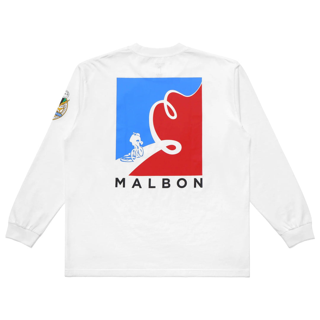 ★24SS 入手困難★MALBON GOLF & CYCLE RIDE IN LS TEE Malbon - Golf & Cycle Ride LS Tee White - Kalifornia Jean