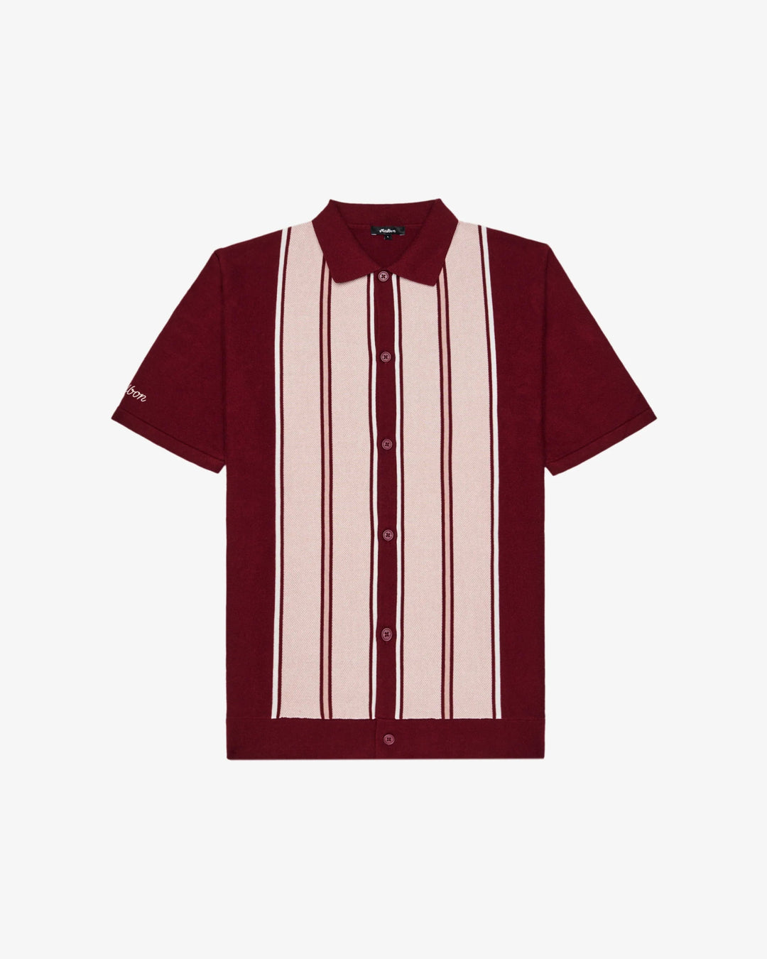 Malbon - Jude Knit Polo in Vino/Rose/Ivory - Kalifornia Jean Bar