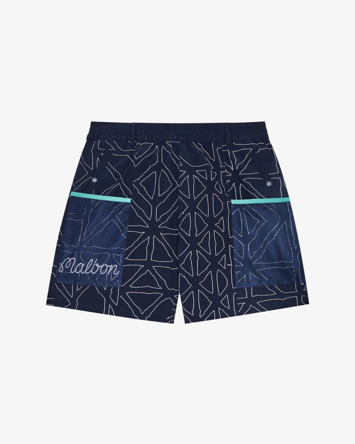 Malbon - Mesh Basket Pocket Shorts in Midnight - Kalifornia Jean Bar