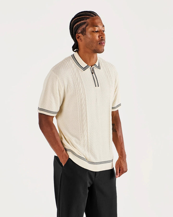 Malbon - Navarro Polo in Cream - Kalifornia Jean Bar
