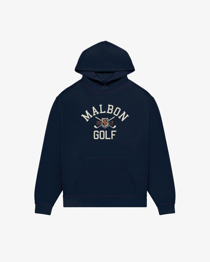 Malbon - Navy Fesque Crest Hoodie - Kalifornia Jean Bar