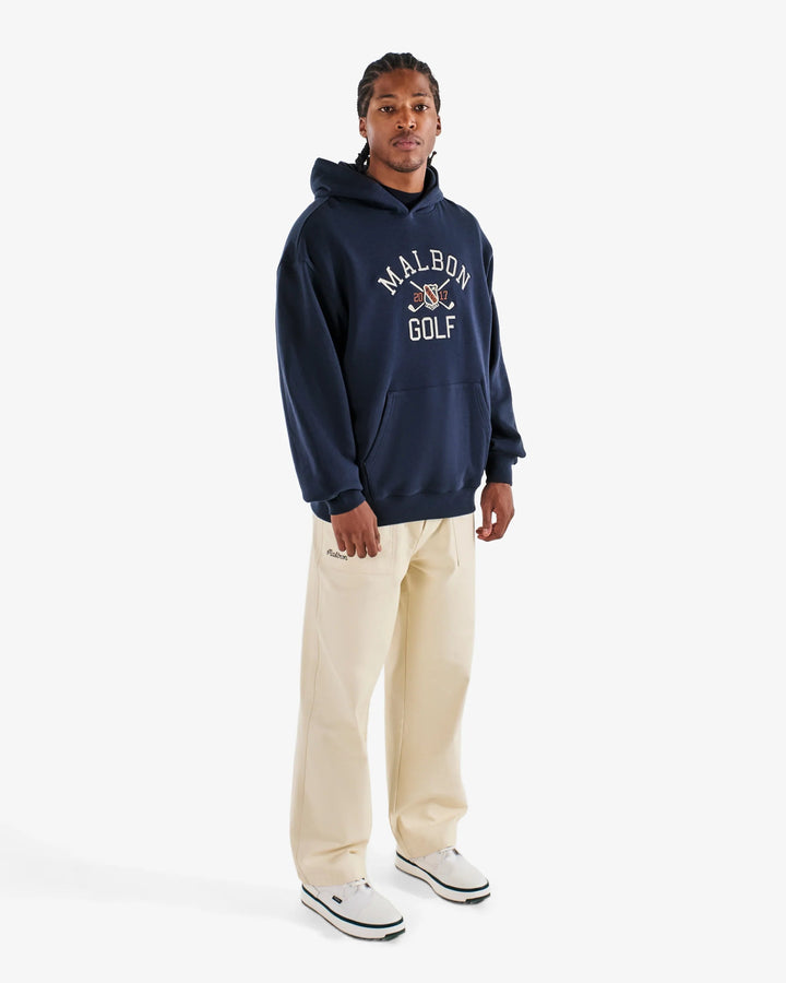 Malbon - Navy Fesque Crest Hoodie - Kalifornia Jean Bar