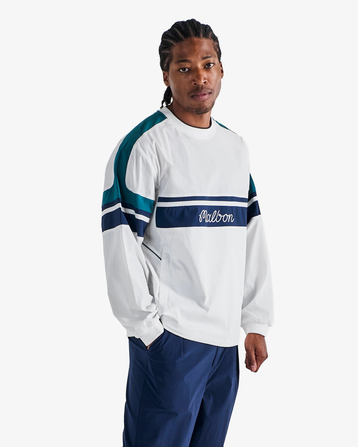 Malbon - Sportiva Nylon Popover in White - Kalifornia Jean Bar