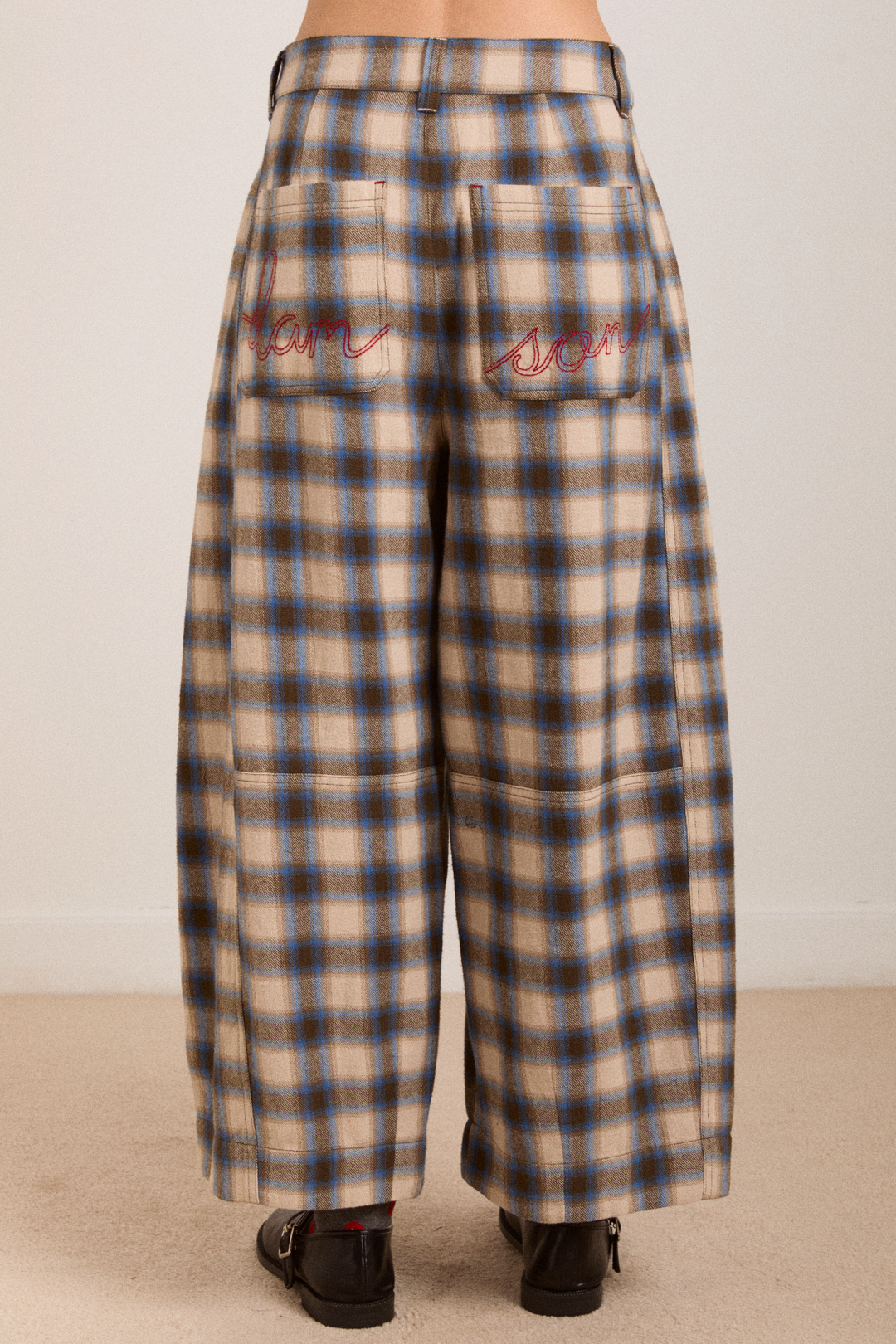 Damson Madder - Mara Trouser in Blur Blush Check - Kalifornia Jean Bar