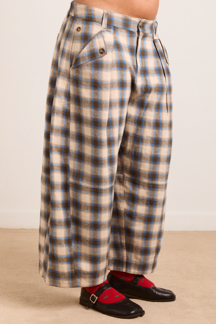 Damson Madder - Mara Trouser in Blur Blush Check - Kalifornia Jean Bar