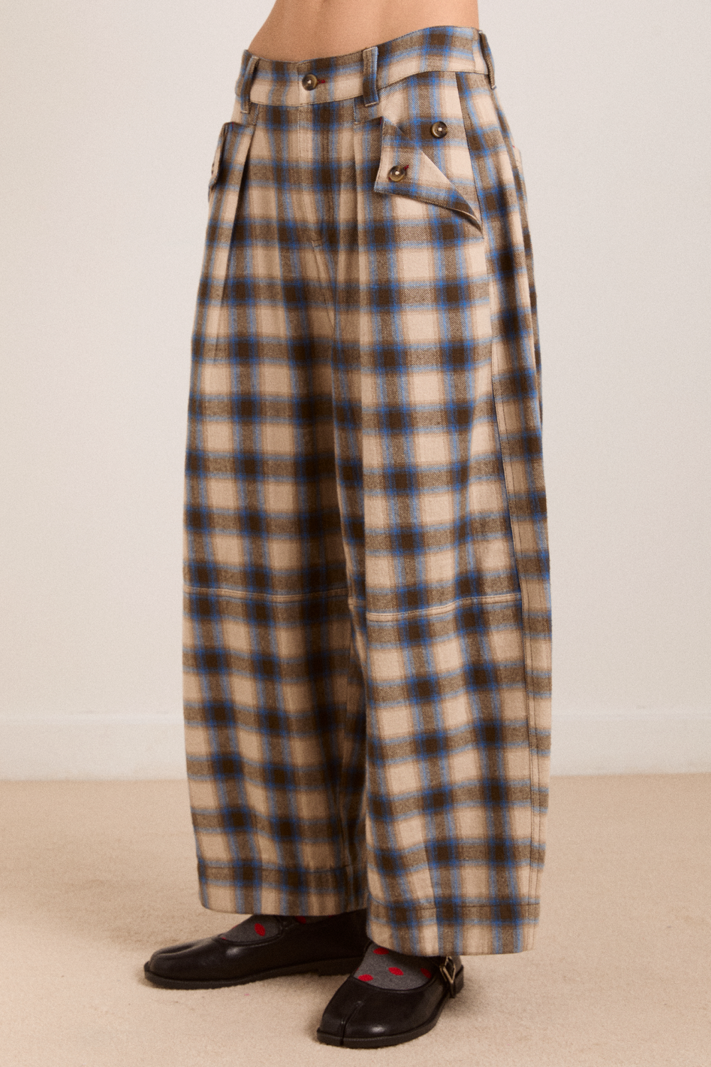 Damson Madder - Mara Trouser in Blur Blush Check - Kalifornia Jean Bar