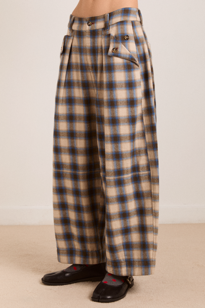 Damson Madder - Mara Trouser in Blur Blush Check - Kalifornia Jean Bar