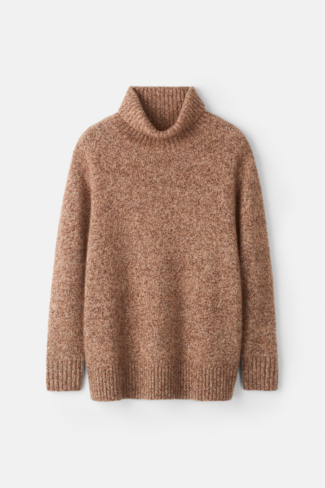 Soft Goat - Marled Relaxed Fit Turtleneck Brown Melange