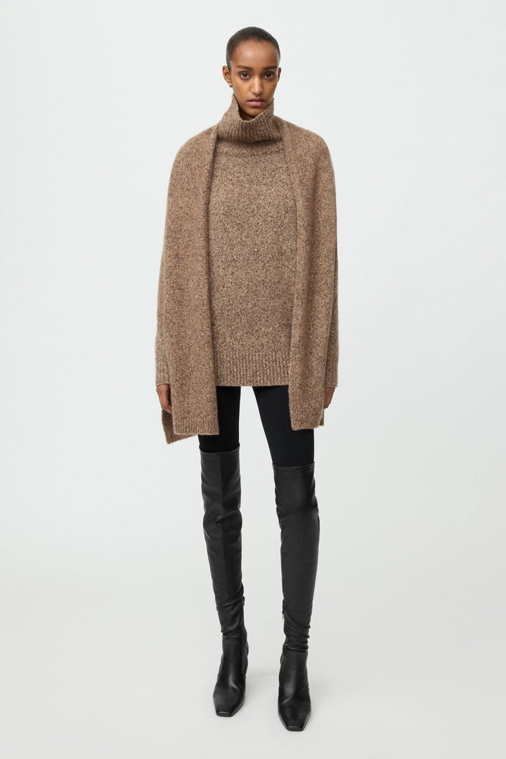 Soft Goat - Marled Relaxed Fit Turtleneck Brown Melange