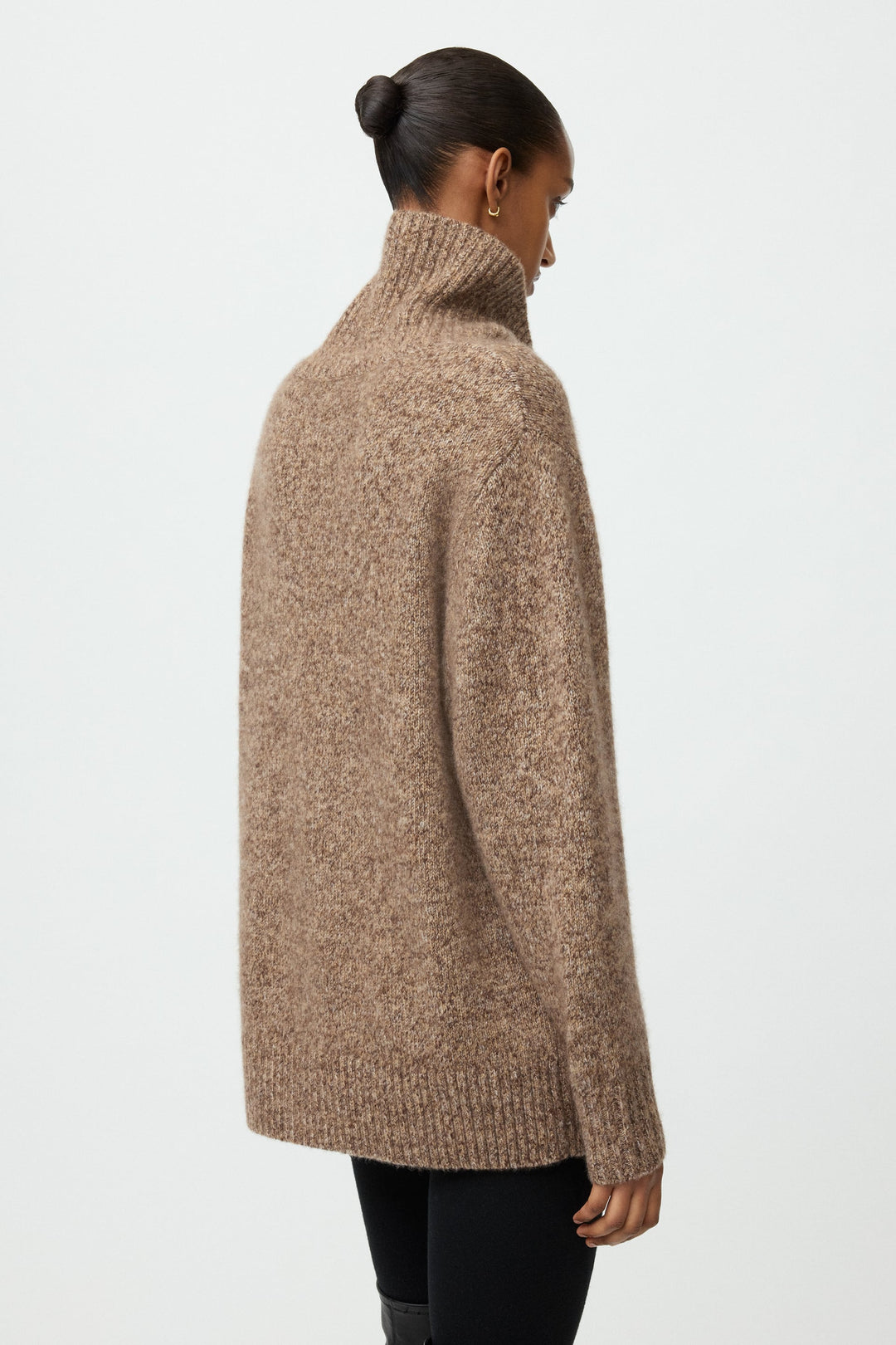 Soft Goat - Marled Relaxed Fit Turtleneck Brown Melange