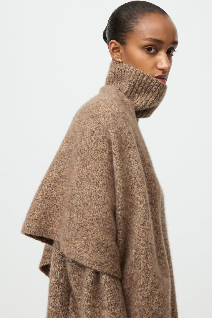 Soft Goat - Marled Relaxed Fit Turtleneck Brown Melange