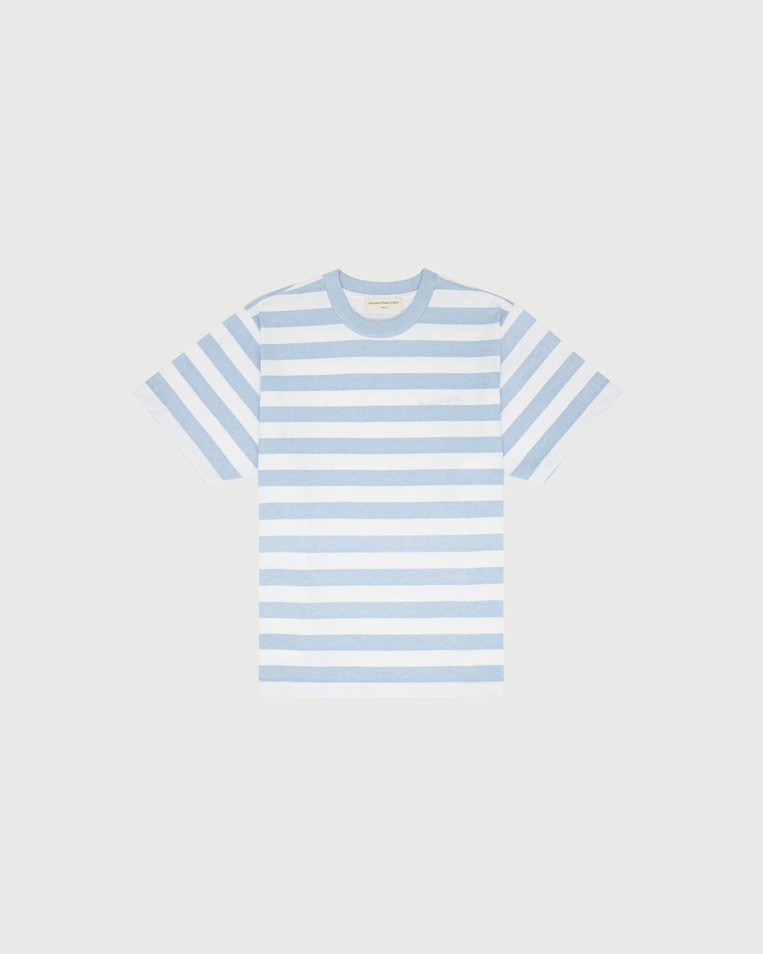 MoPQ - Baby Blue Wordmark Striped Tee - Kalifornia Jean Bar
