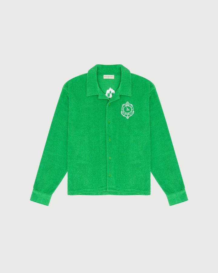 MoPQ - Kelly Seal Terry Cloth Button Up - Kalifornia Jean Bar