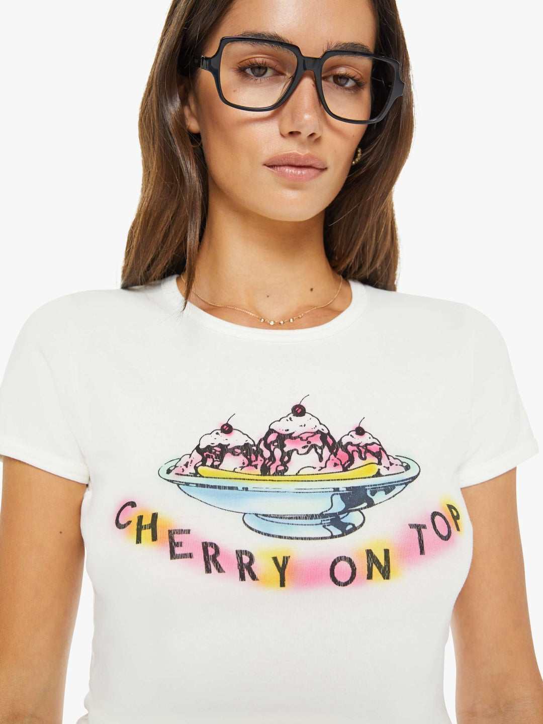 Mother - Cherry On Top Ringer Tee - Kalifornia Jean Bar