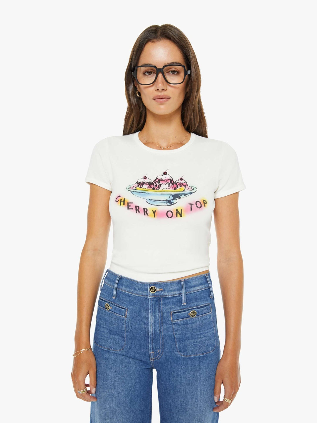 Mother - Cherry On Top Ringer Tee - Kalifornia Jean Bar