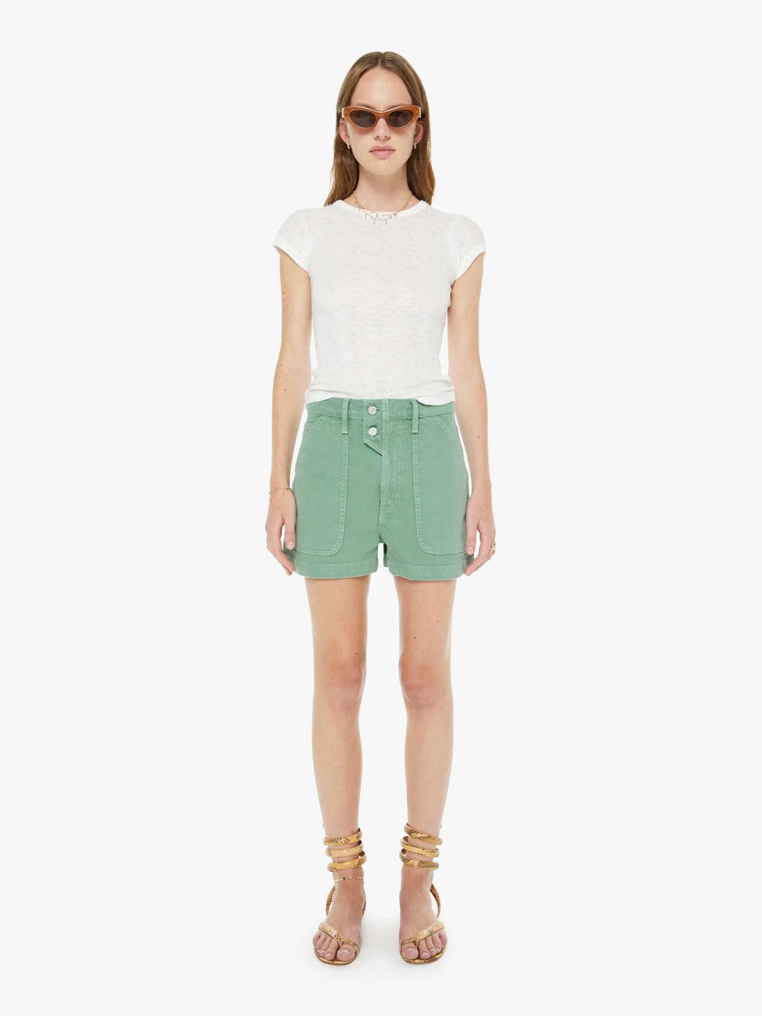Mother - Detour Short in Hit the Hay Creme De Menthe - Kalifornia Jean Bar