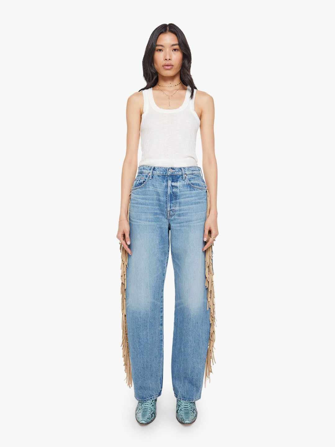 Mother - Fringe Half - Pipe Button Sneak in Folkstar - Kalifornia Jean Bar