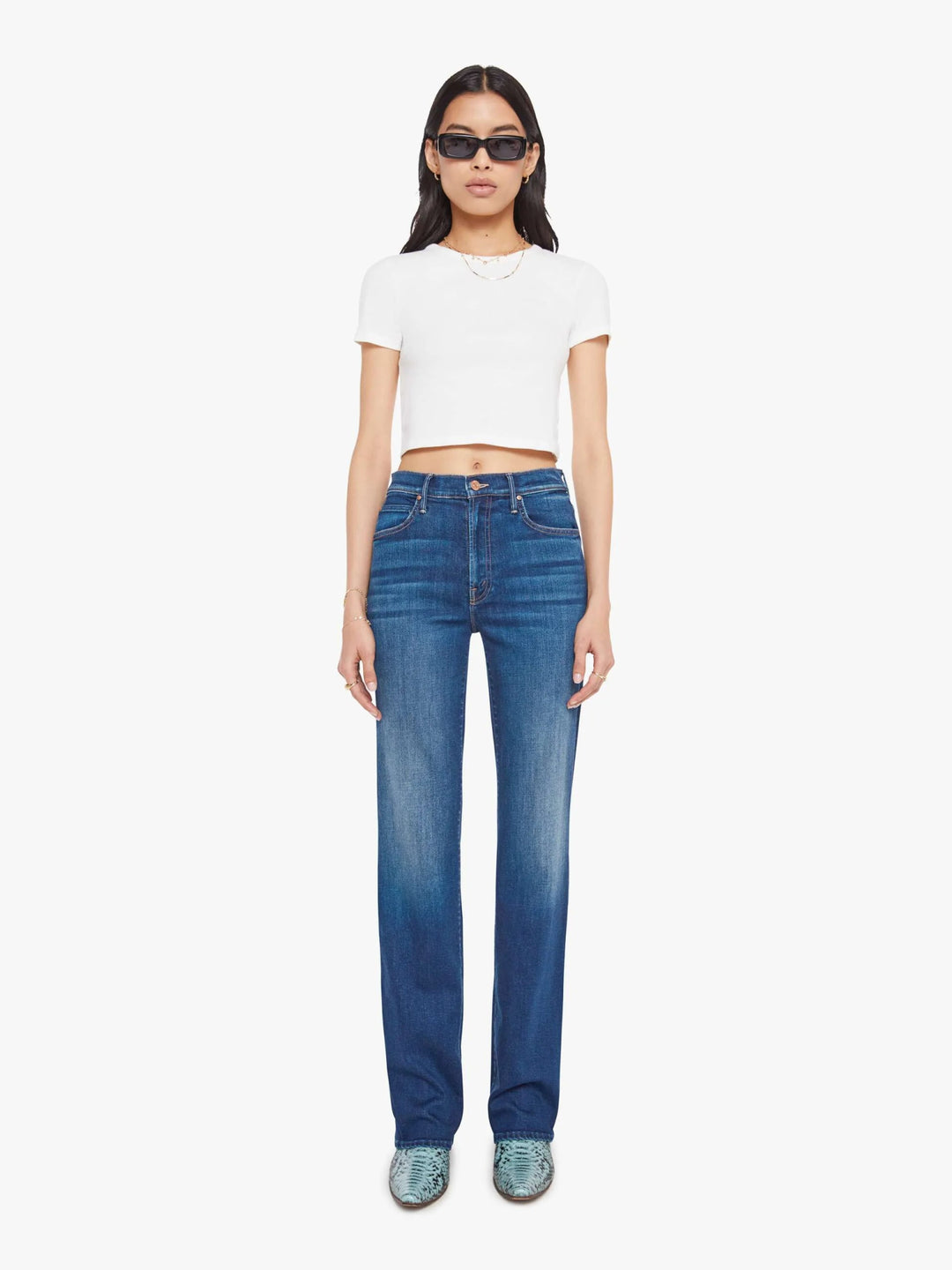 Mother - Kick It Straight leg Jean in Troublemaker - Kalifornia Jean Bar