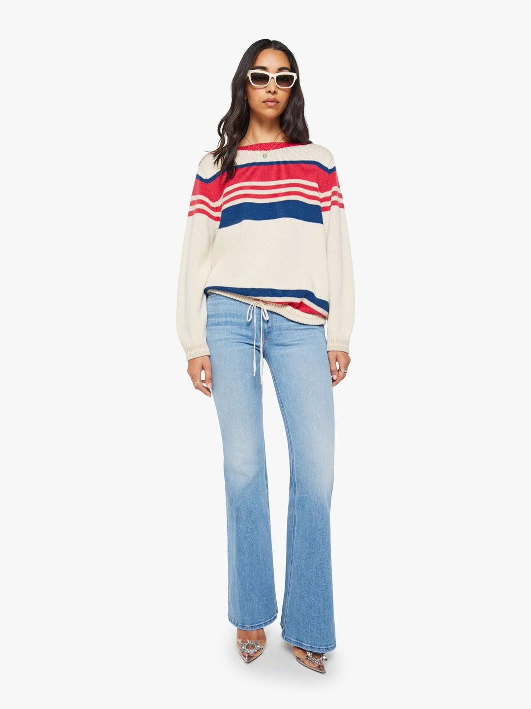 Mother - L/S Skipper Ivory Red Stripe - Kalifornia Jean Bar