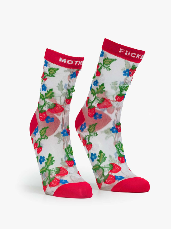 Mother - Strawberries Step Up MF Sock - Kalifornia Jean Bar