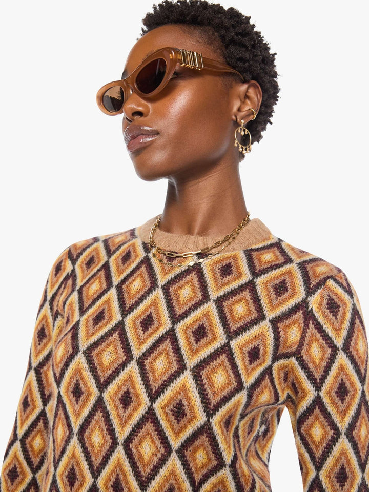 Mother - The Crop Jumper Beeswax And Caramel Cafe - Kalifornia Jean Bar