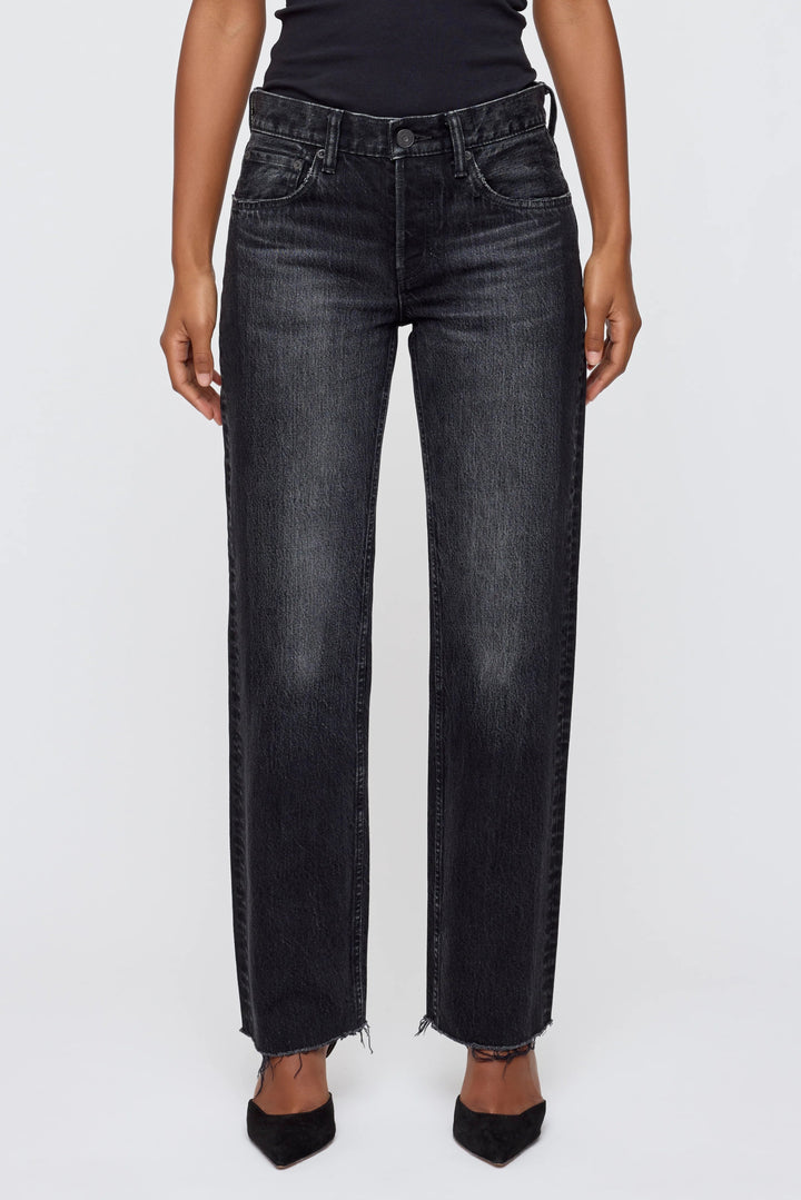 Moussy - Black Glencoe Low - Rise Straight Jean - Kalifornia Jean Bar