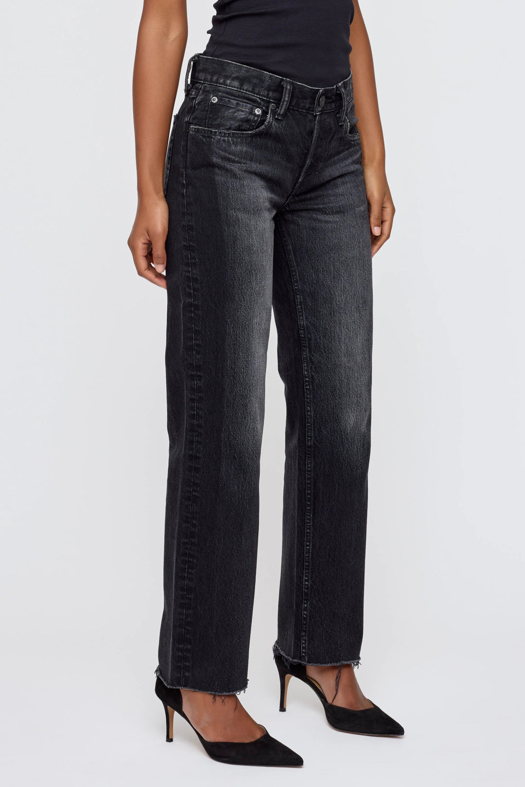Moussy - Black Glencoe Low - Rise Straight Jean - Kalifornia Jean Bar