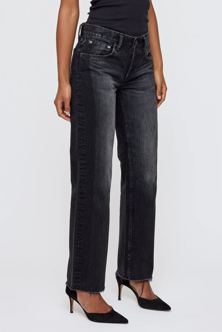 Moussy - Black Glencoe Low - Rise Straight Jean - Kalifornia Jean Bar