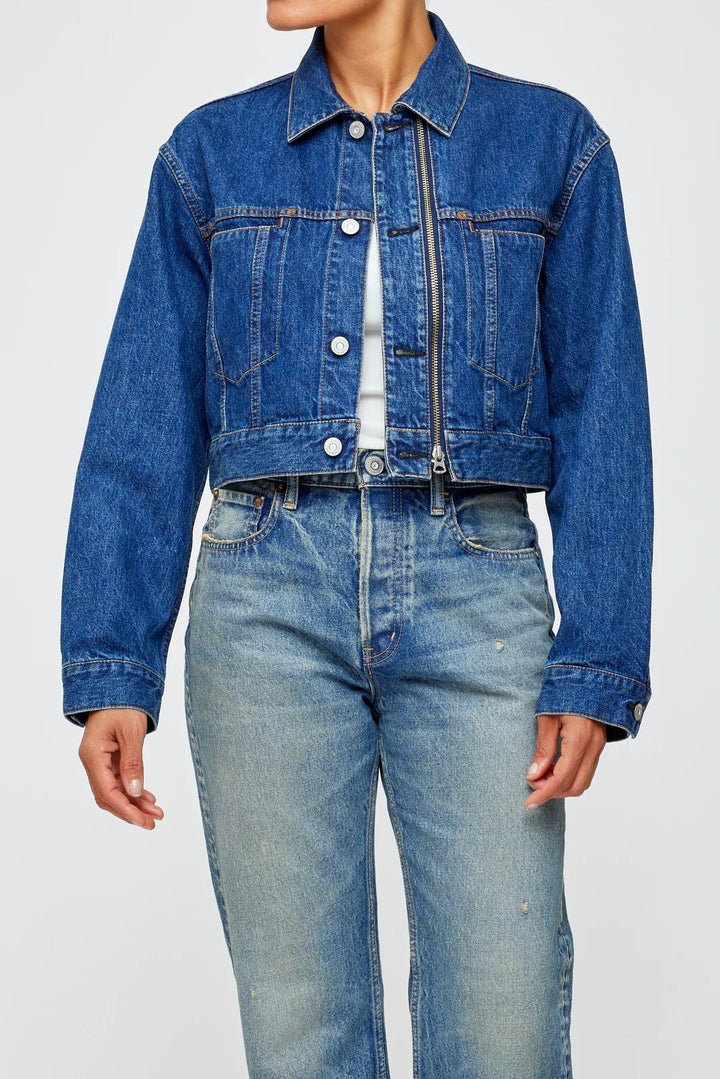 Moussy - Blue Enclave Zip Cropped Jacket - Kalifornia Jean Bar