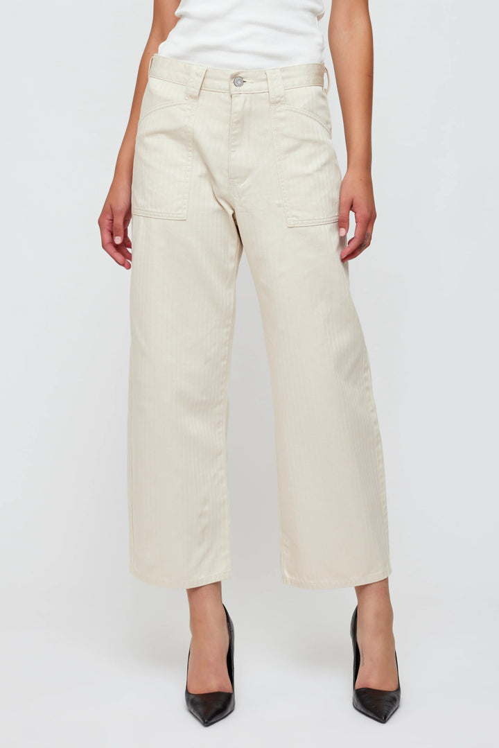 Moussy - Iselin Guesset Cargo Pants Ivory - Kalifornia Jean Bar