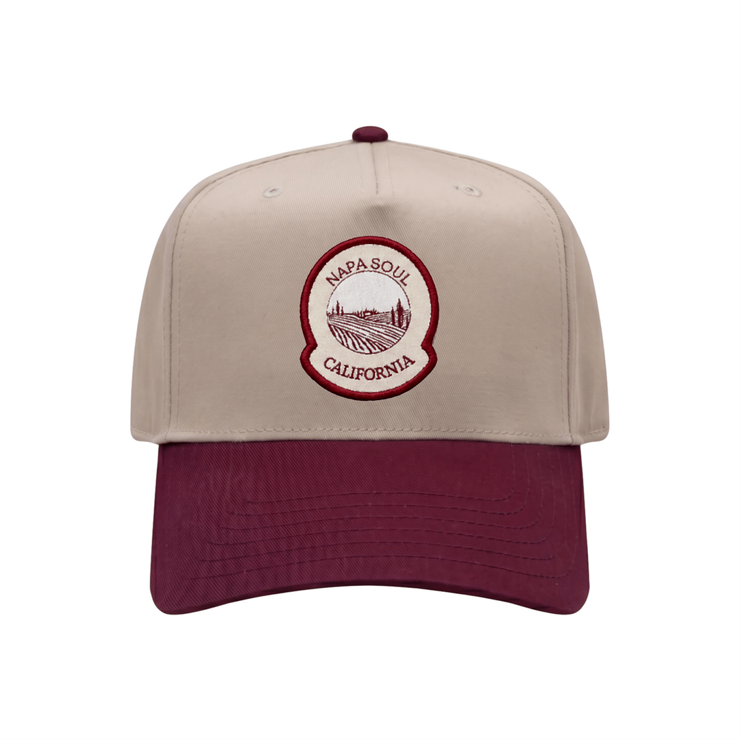 Napa Soul - Bordeaux/Khaki Vineyard Patch Hat - Kalifornia Jean Bar