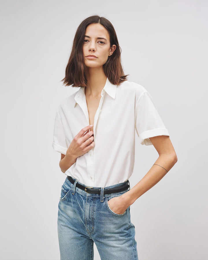 Nili Lotan - Alban Shirt in White - Kalifornia Jean Bar