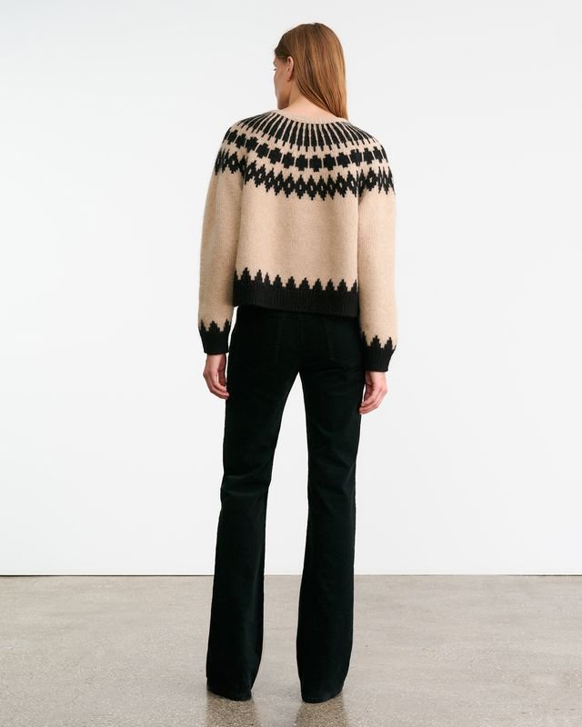 Nili Lotan Alena Sweater in Light Camel Fair Isle - Kalifornia Jean Bar