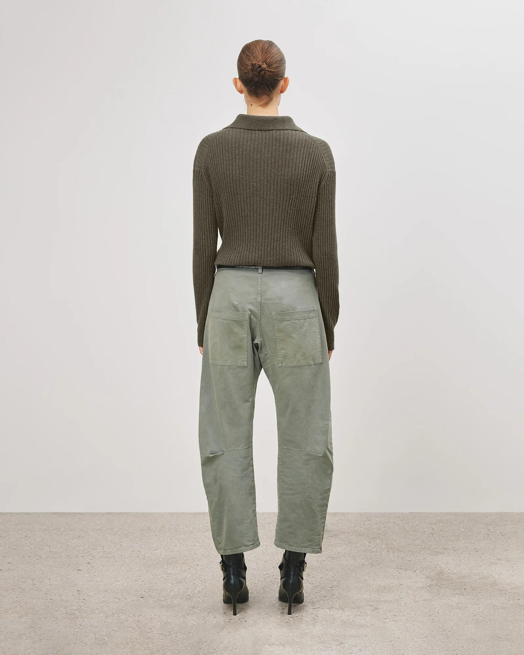 Nili Lotan - Army Green Ramona Polo Sweater - Kalifornia Jean Bar