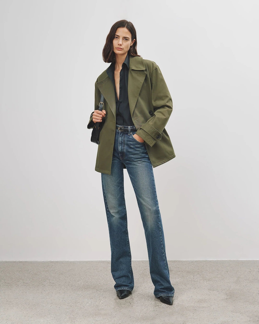 Nili Lotan - Cade Trench in Army Green - Kalifornia Jean Bar