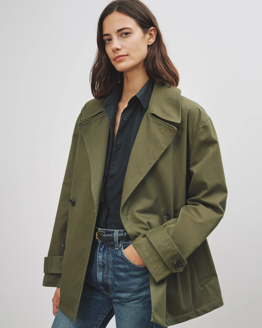 Nili Lotan - Cade Trench in Army Green - Kalifornia Jean Bar