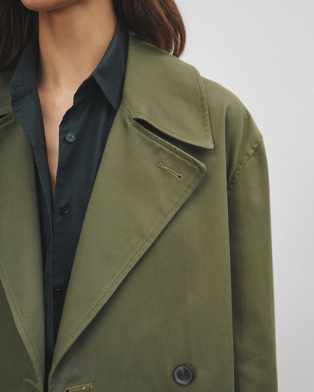 Nili Lotan - Cade Trench in Army Green - Kalifornia Jean Bar