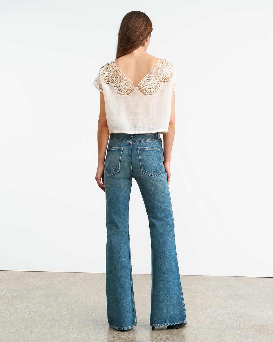 Nili Lotan - Caila Top in Ivory - Kalifornia Jean Bar